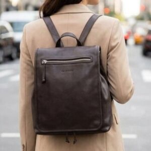 Cole Haan Black Soft Pebble Leather Backpack Shoulder Tote Bag